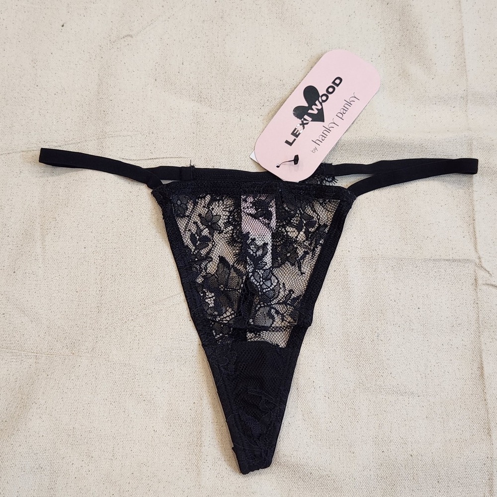 New Lexi Wood by Hanky Panky Shannon G-String Black L Large With Tags Panties
